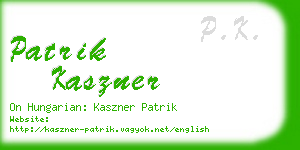 patrik kaszner business card